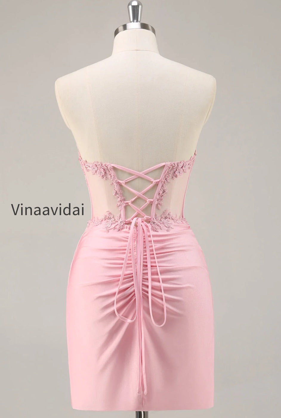 pink-strapless-bodycon-corset-short-homecoming-dress-with-lace