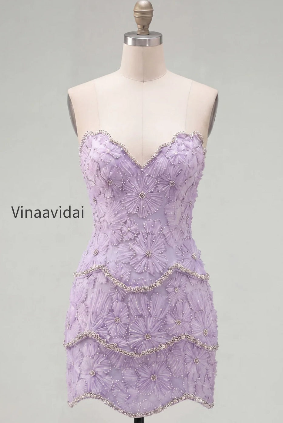 sparkly-pink-floral-tight-short-strapless-homecoming-dress-with-pearls
