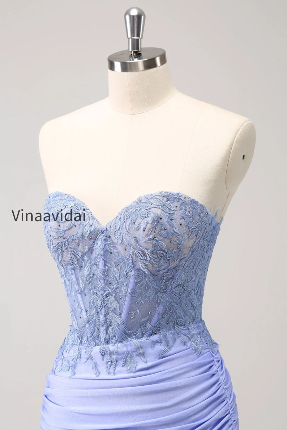 lilac-strapless-corset-pleated-tight-homecoming-dress-with-appliques