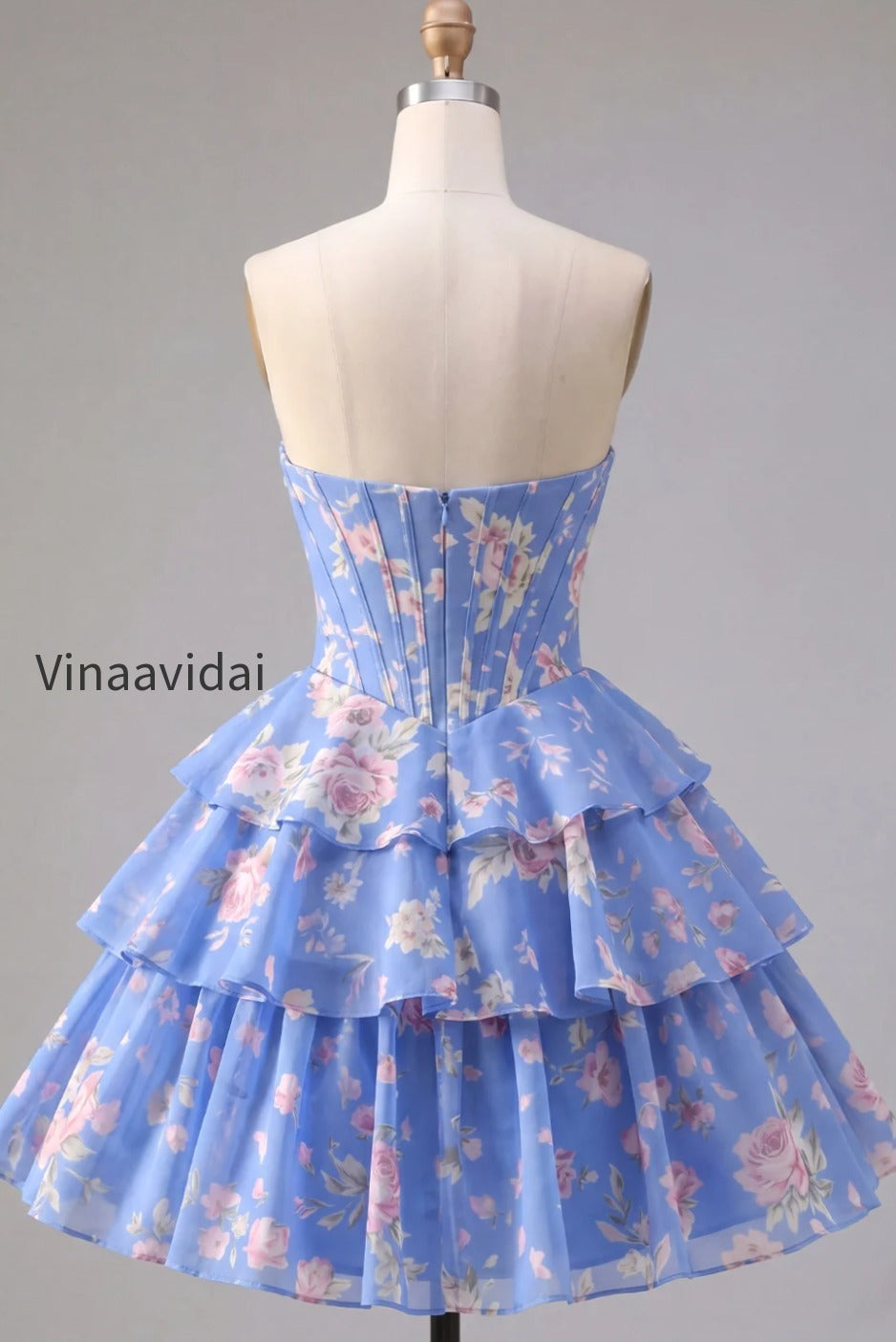 yellow-a-line-floral-corset-short-fringed-strapless-homecoming-dress-with-ruffles