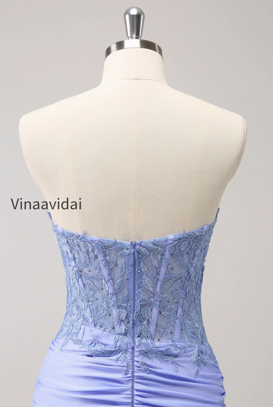 lilac-strapless-corset-pleated-tight-homecoming-dress-with-appliques