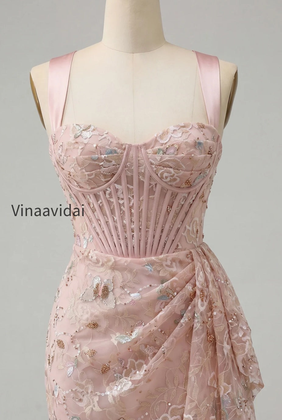floral-apricot-corset-ruched-tight-short-homecoming-dress-with-beading
