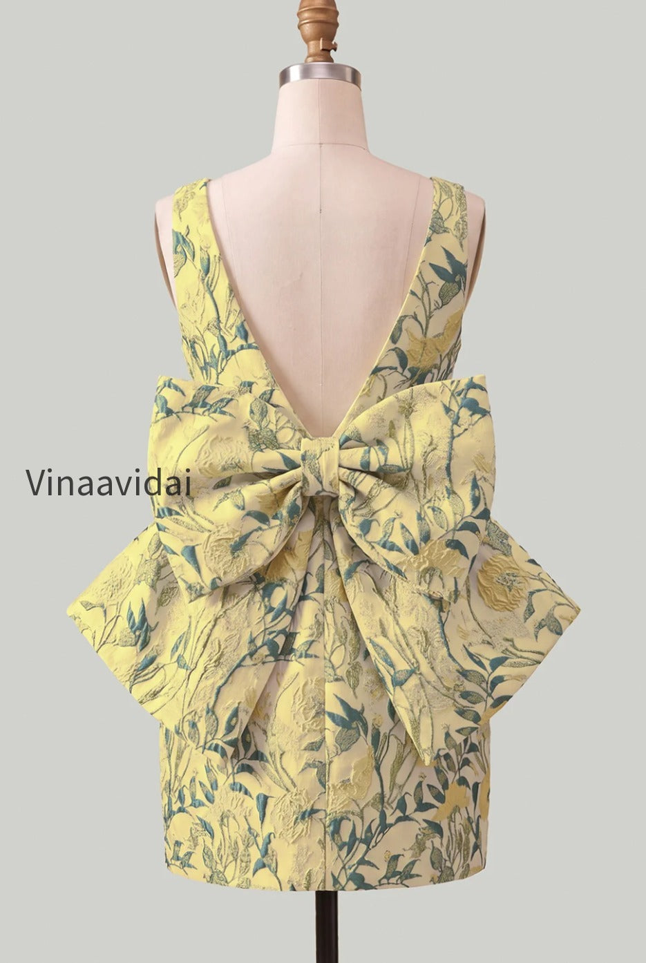 floral-pink-green-tight-boat-neck-short-homecoming-dress-with-bow