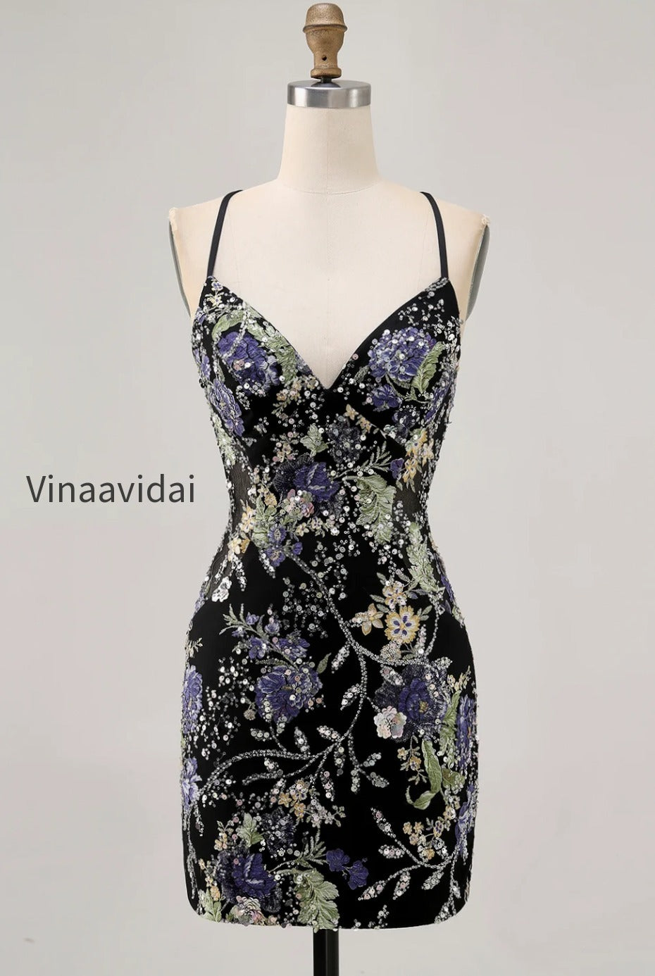 sparkly-pink-beaded-floral-short-tight-homecoming-dress-with-sequins