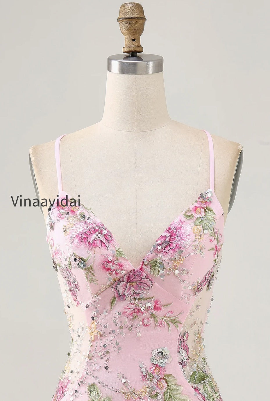 sparkly-pink-beaded-floral-short-tight-homecoming-dress-with-sequins