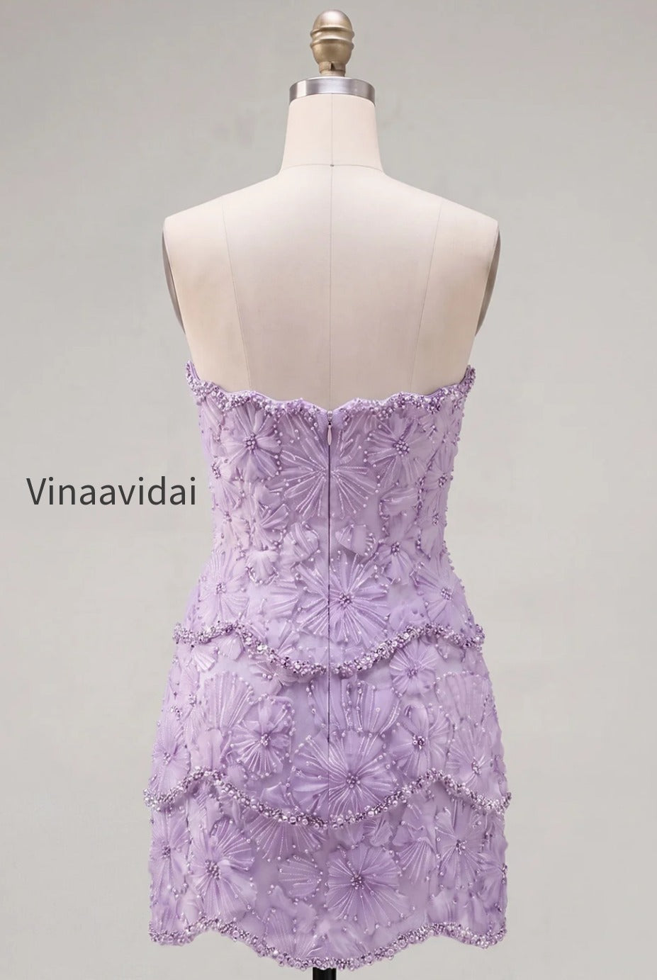 sparkly-pink-floral-tight-short-strapless-homecoming-dress-with-pearls