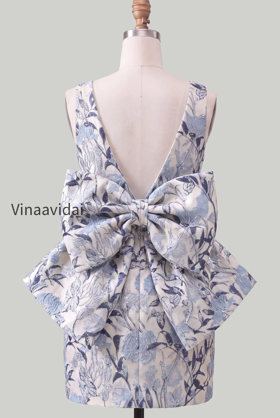 floral-pink-green-tight-boat-neck-short-homecoming-dress-with-bow