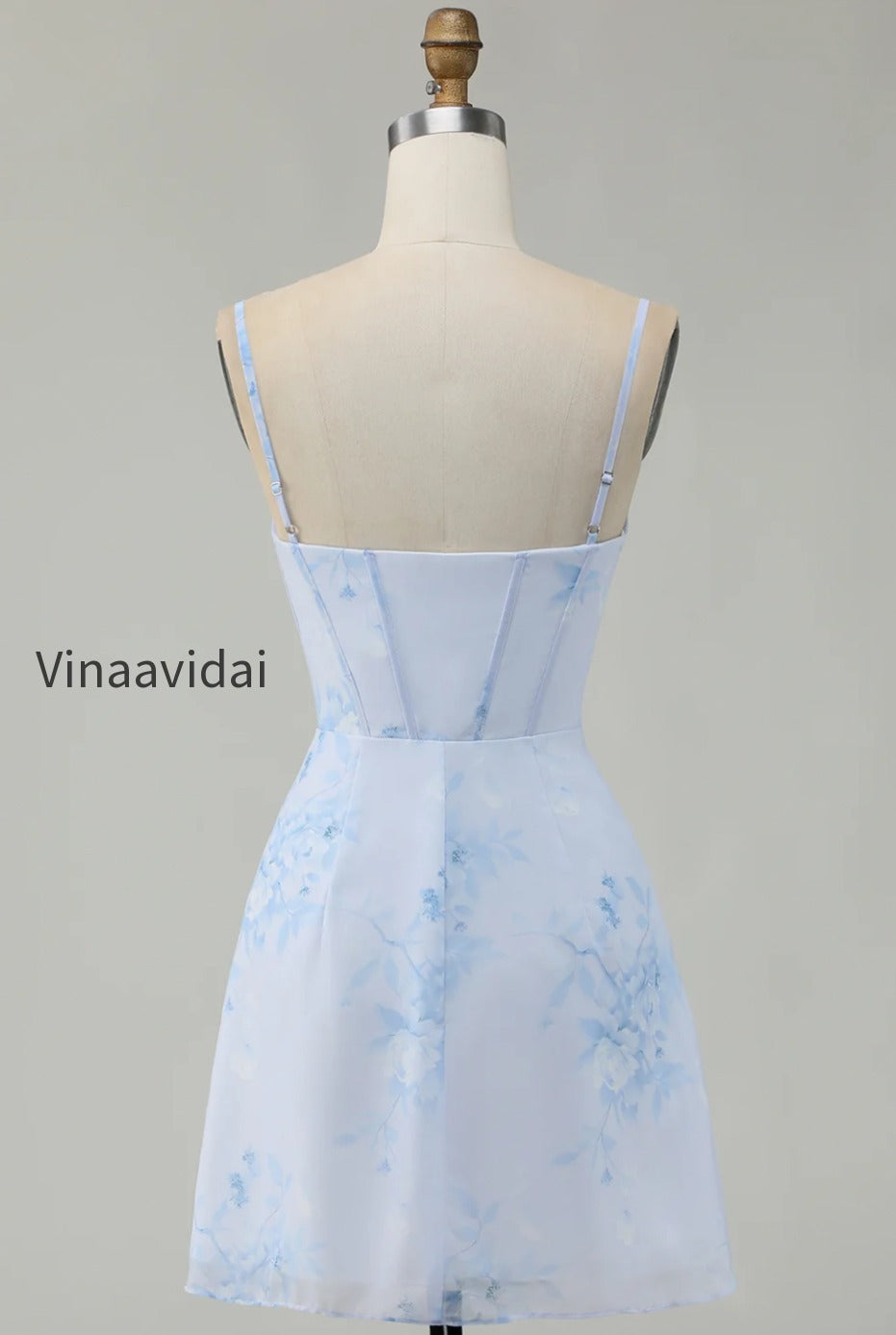 light-blue-floral-tight-ruched-short-corset-homecoming-dress