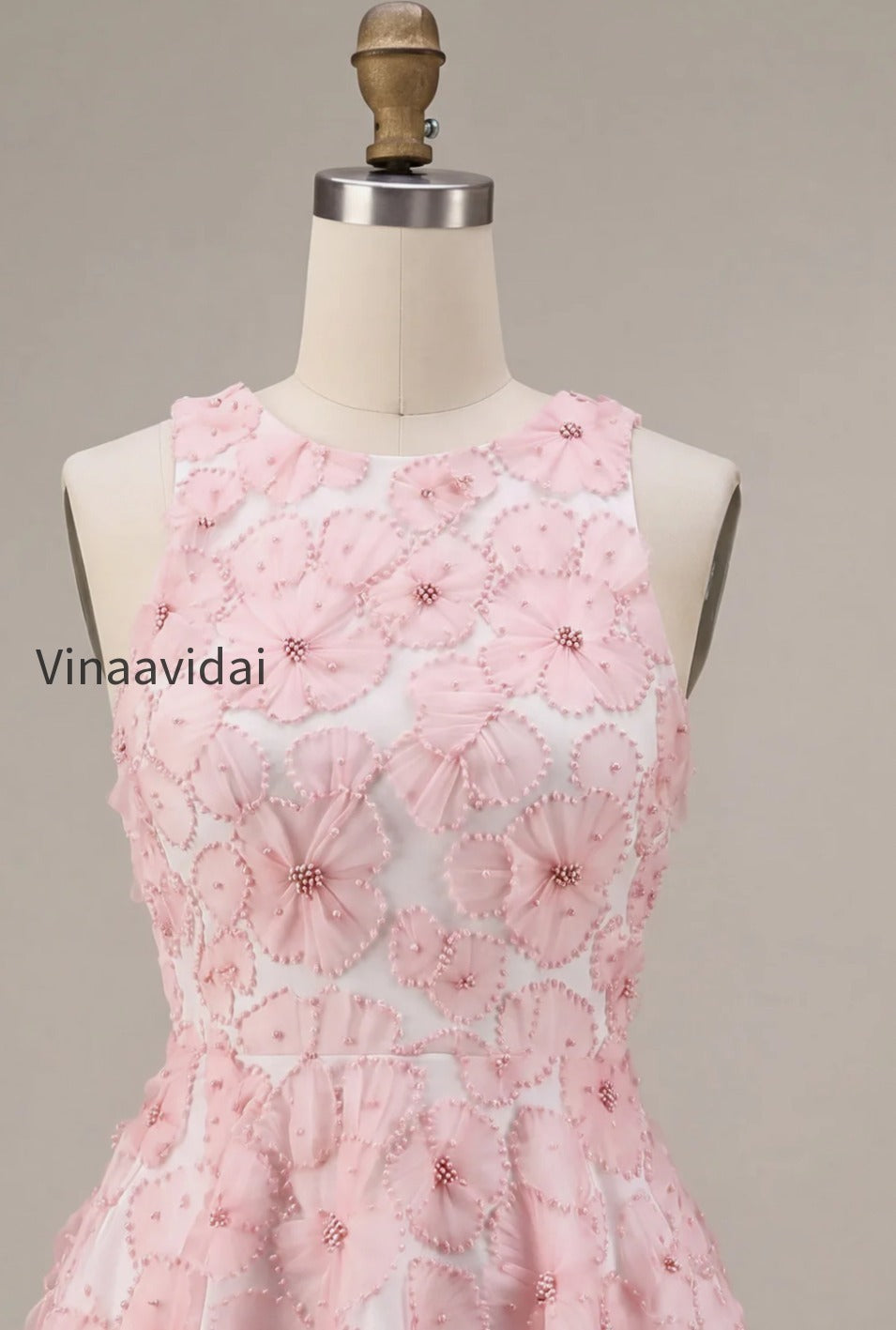 pink-floral-a-line-beaded-round-neck-short-homecoming-dress