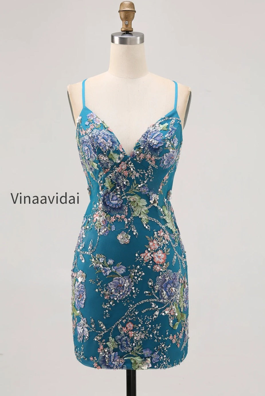 sparkly-pink-beaded-floral-short-tight-homecoming-dress-with-sequins
