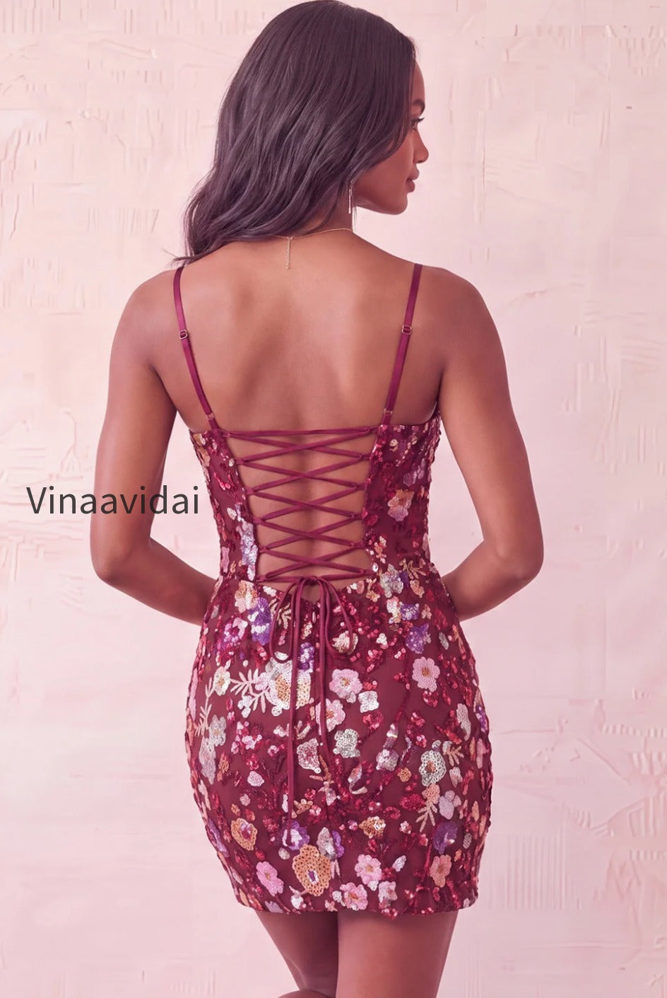 sparkly-floral-pink-sequin-corset-tight-short-homecoming-dress