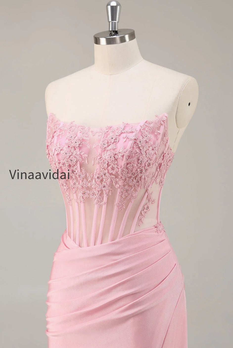 pink-strapless-bodycon-corset-short-homecoming-dress-with-lace