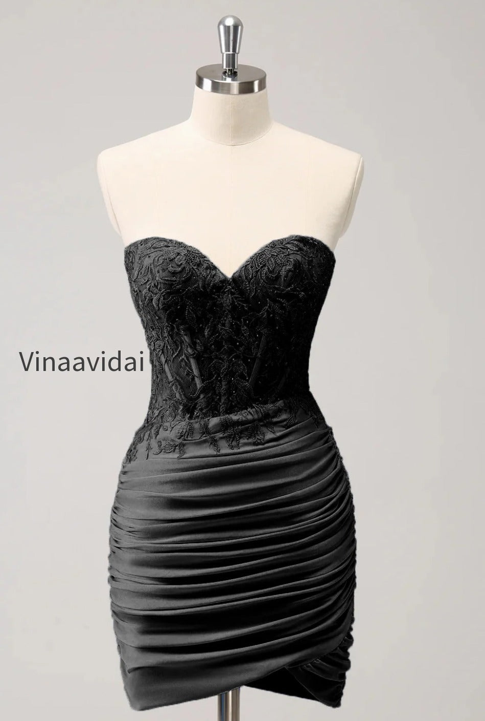 lilac-strapless-corset-pleated-tight-homecoming-dress-with-appliques