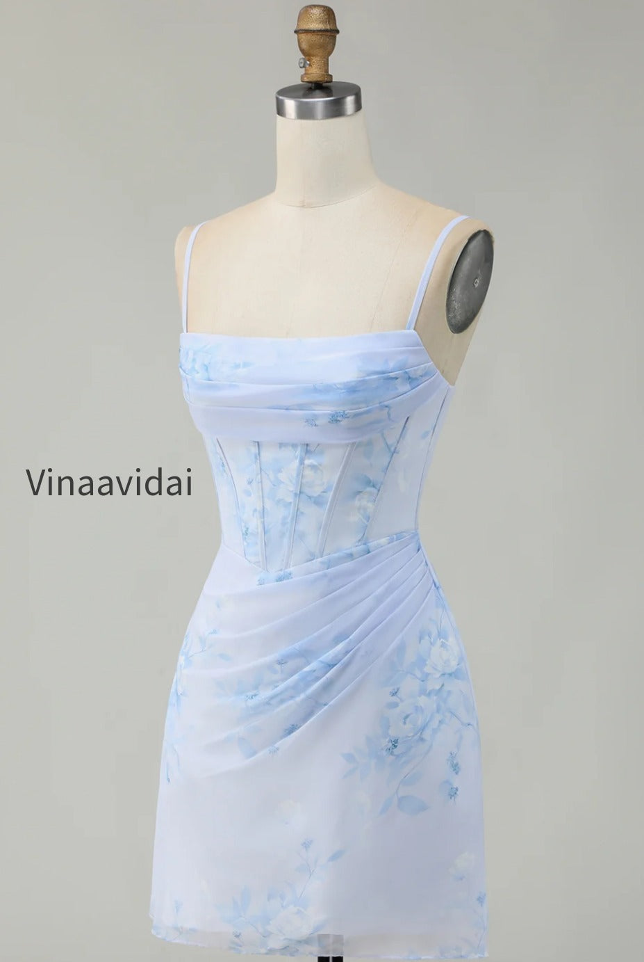 light-blue-floral-tight-ruched-short-corset-homecoming-dress