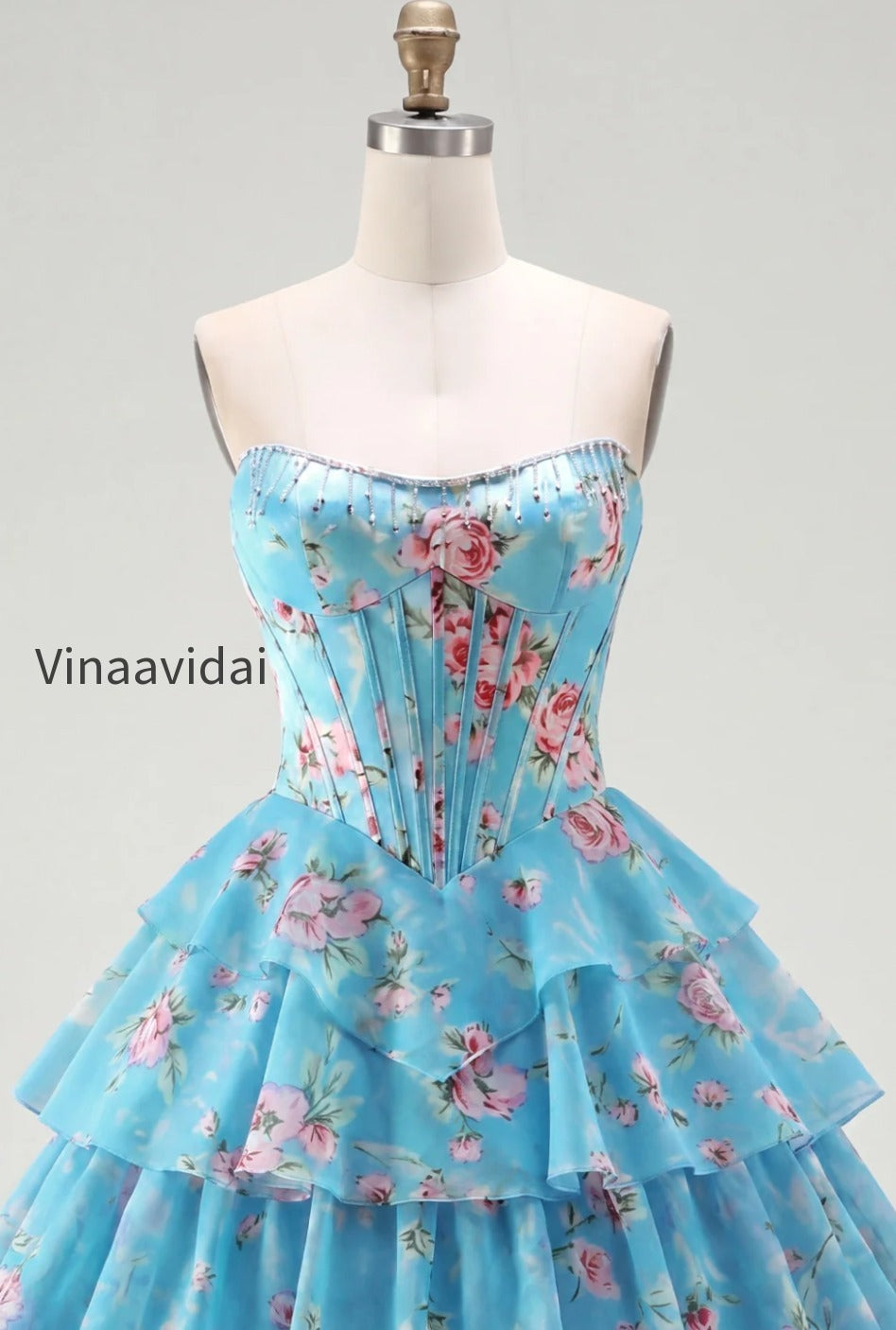 yellow-a-line-floral-corset-short-fringed-strapless-homecoming-dress-with-ruffles
