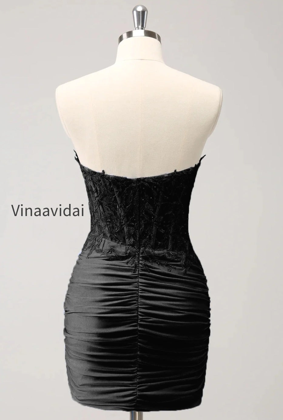 lilac-strapless-corset-pleated-tight-homecoming-dress-with-appliques