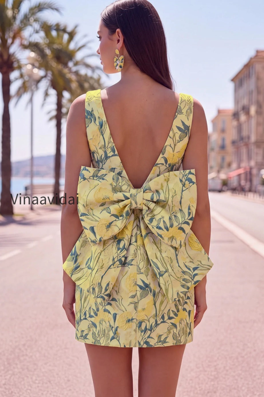 floral-pink-green-tight-boat-neck-short-homecoming-dress-with-bow