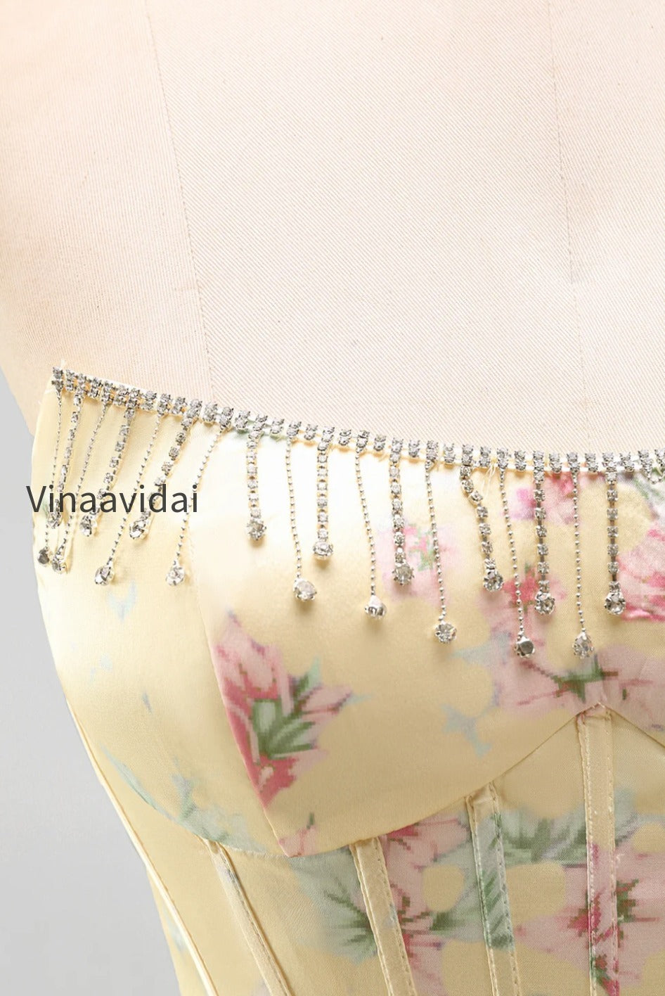 yellow-a-line-floral-corset-short-fringed-strapless-homecoming-dress-with-ruffles