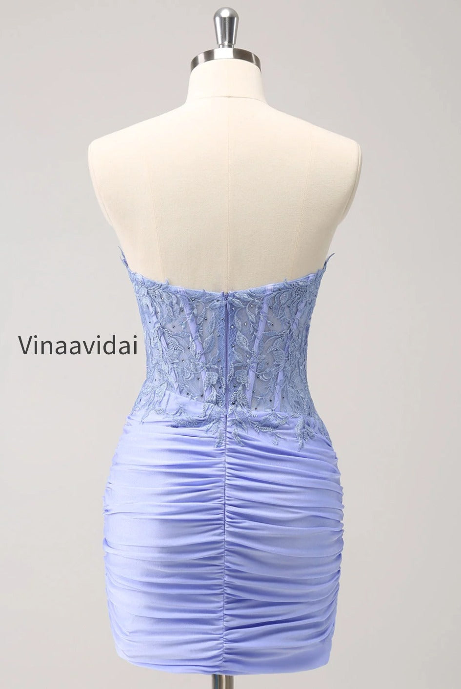 lilac-strapless-corset-pleated-tight-homecoming-dress-with-appliques