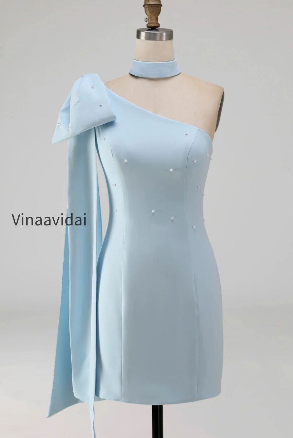 pink-beaded-one-shoulder-tight-short-homecoming-dress-with-bow