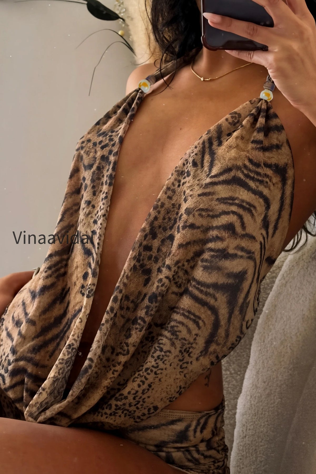 leopard-print-halter-top-and-shorts-set