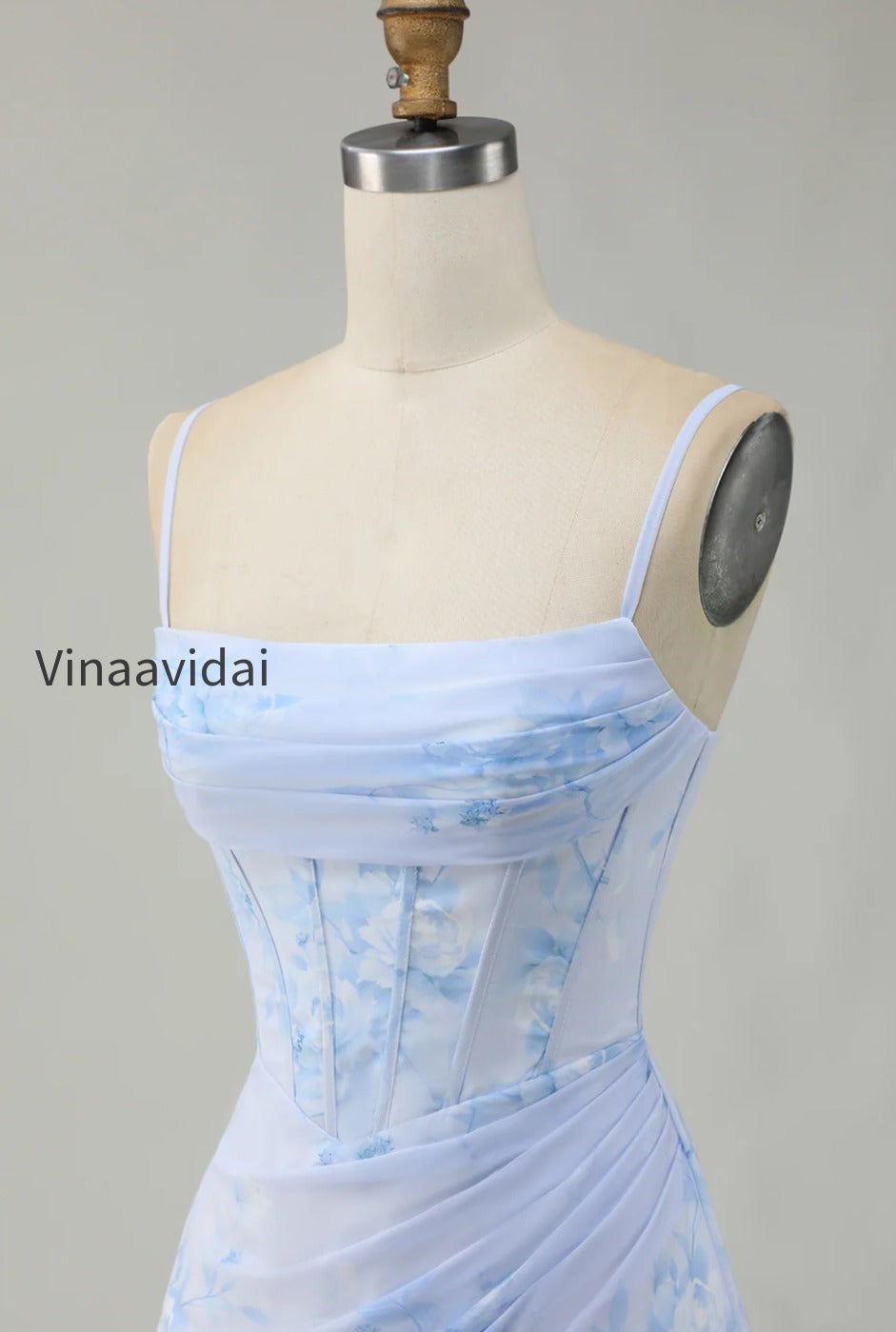 light-blue-floral-tight-ruched-short-corset-homecoming-dress